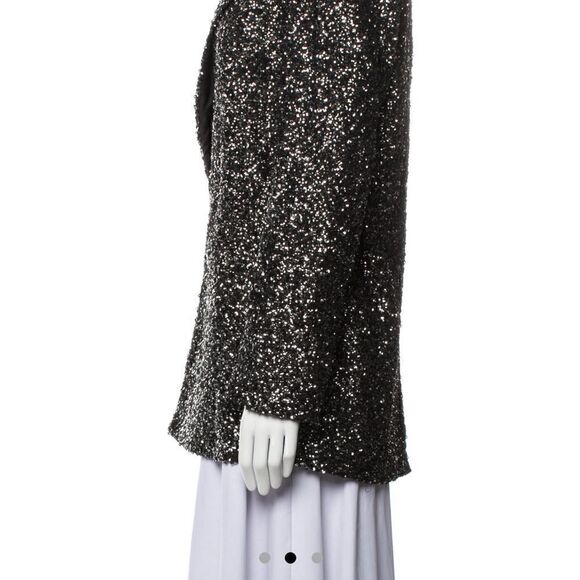 Alice + Olivia Jace Sequin Oversized Blazer GunMetal Black, Small, NWT - Picture 5 of 5